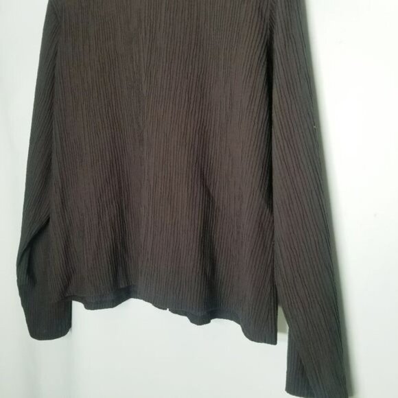 Eileen Fisher Womens Brown Textured Zip Front Jacket Large Crinkle Lagenlook‎ - Picture 9 of 10